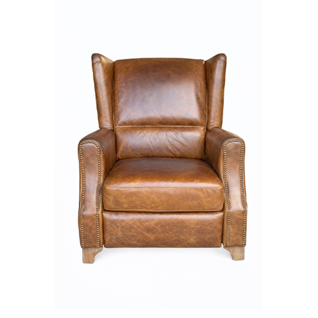 Stratford Aged Full Grain Leather Recliner Chair - Vintage Tan image 1